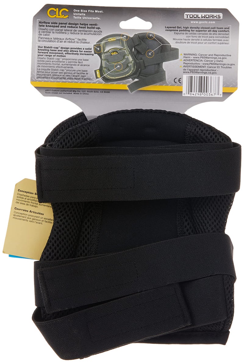 Custom Leathercraft CLC Custom Leathercraft 367 Airflow Gel Kneepads , Black - Image 4